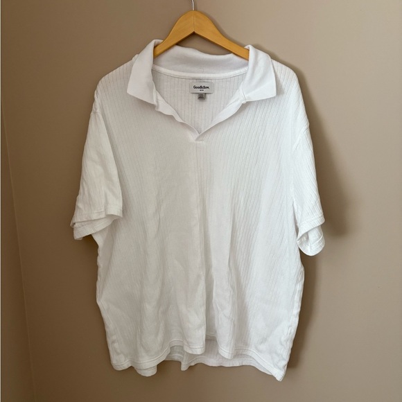 Goodfellow & Co Other - Goodfellow & Co Ribbed White Polo Shirt size XXL